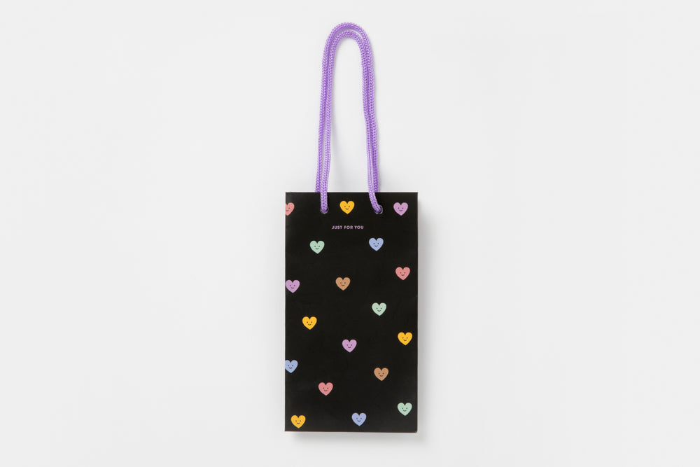 Mini Gift Bag Heart Black
