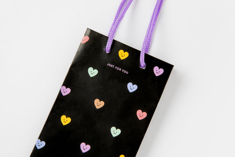 Mini Gift Bag Heart Black