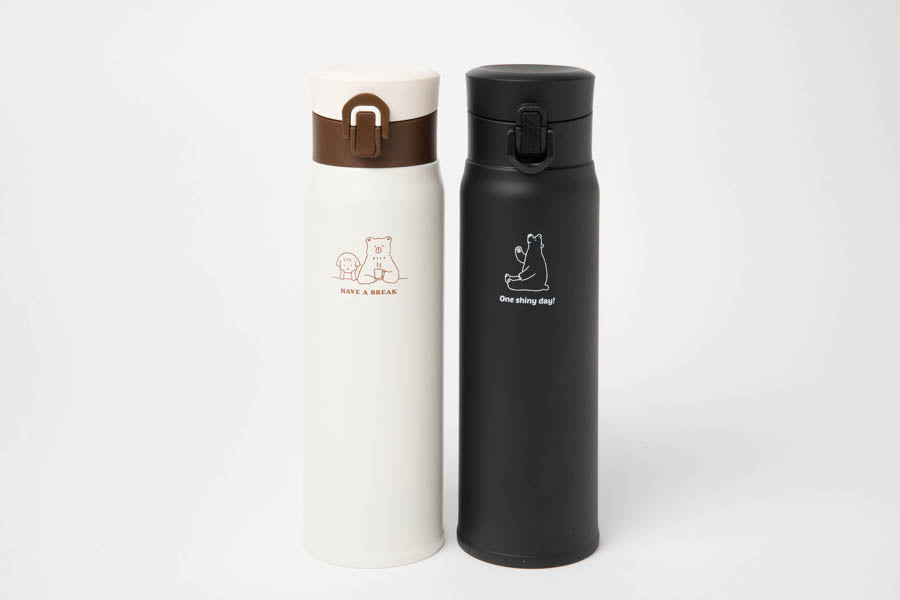 Button Tumbler: Black Bear (450ml)