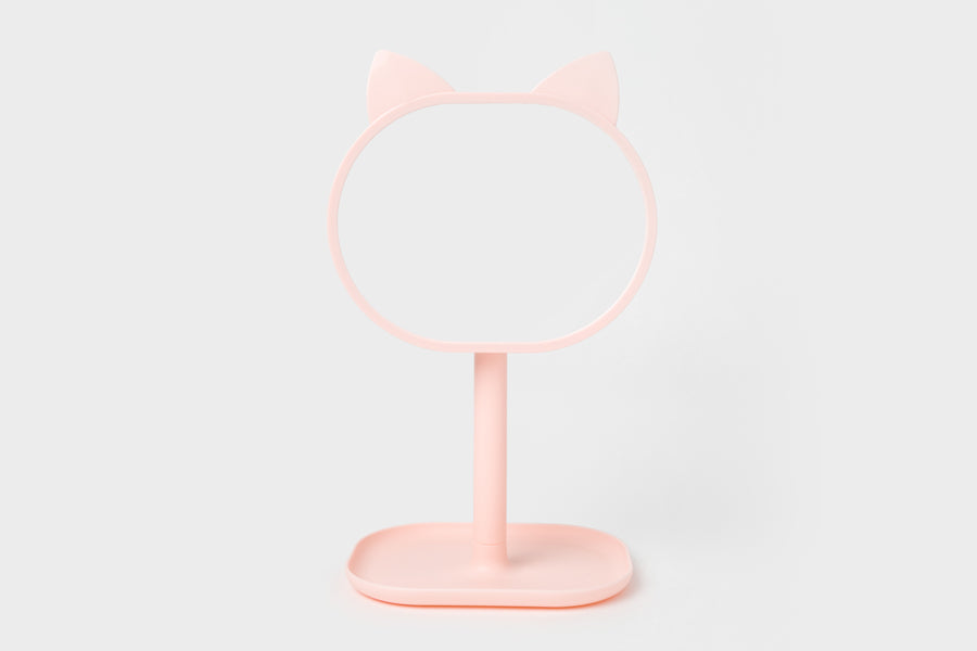 Cat Tray Desk Mirror Pink