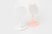 Cat Tray Desk Mirror Pink