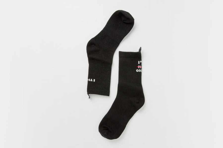 Long Socks 'I Am Ok' Black Label
