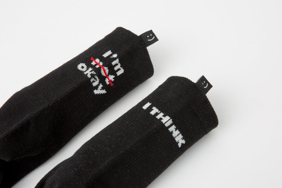 Long Socks 'I Am Ok' Black Label