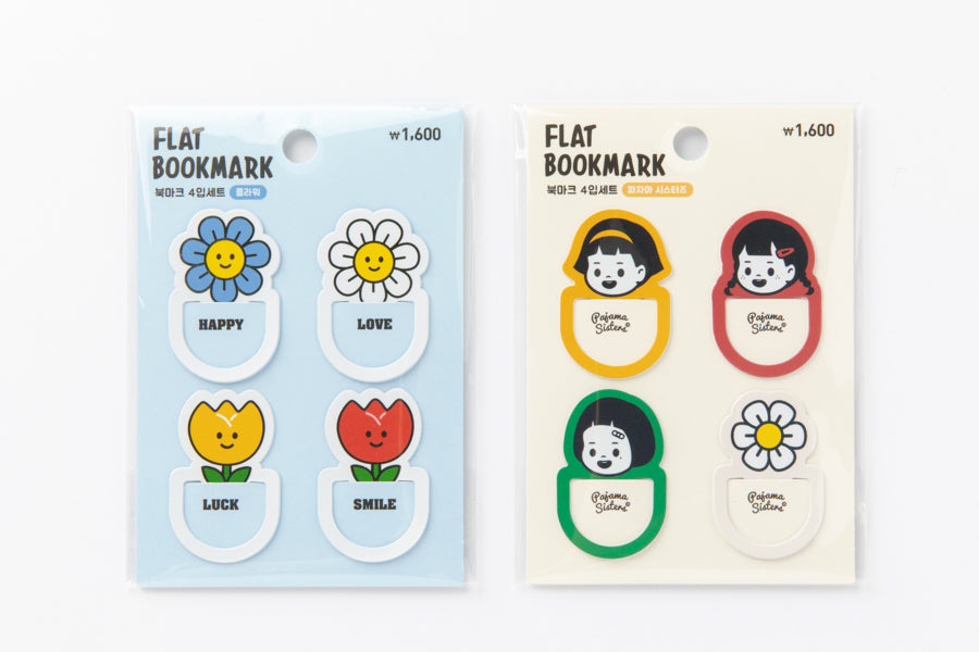 Flat Bookmark Flower Set of 4