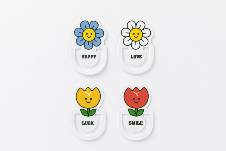 Flat Bookmark Flower Set of 4