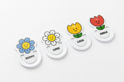 Flat Bookmark Flower Set of 4