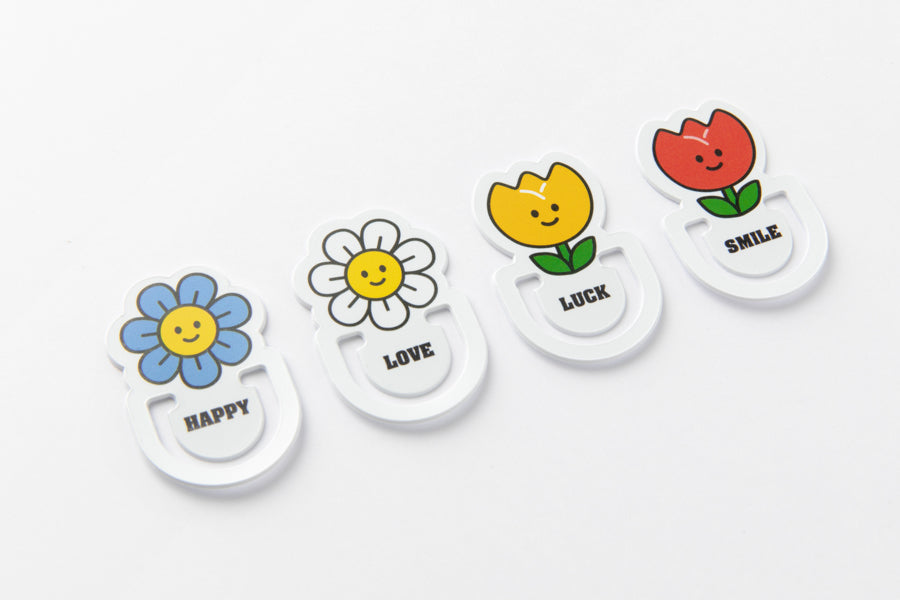 Flat Bookmark Flower Set of 4