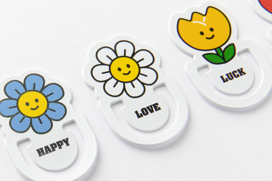 Flat Bookmark Flower Set of 4