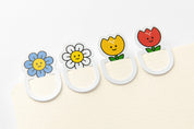 Flat Bookmark Flower Set of 4