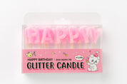 Glitter Candle Pink 'HAPPY BIRTHDAY'