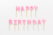 Glitter Candle Pink 'HAPPY BIRTHDAY'