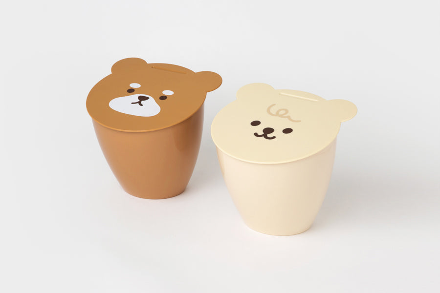 Animal Face Trash Can Beige Bichon