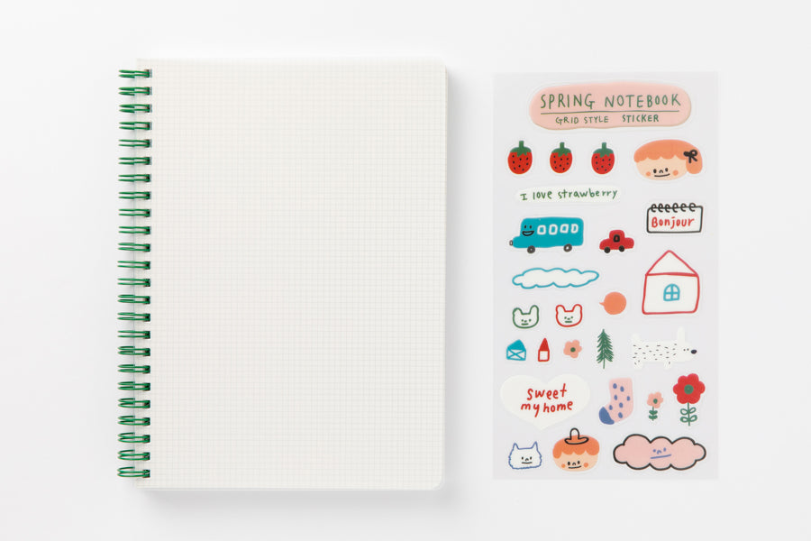 Spring Strawberry Grid Notes