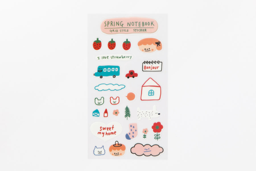 Spring Strawberry Grid Notes