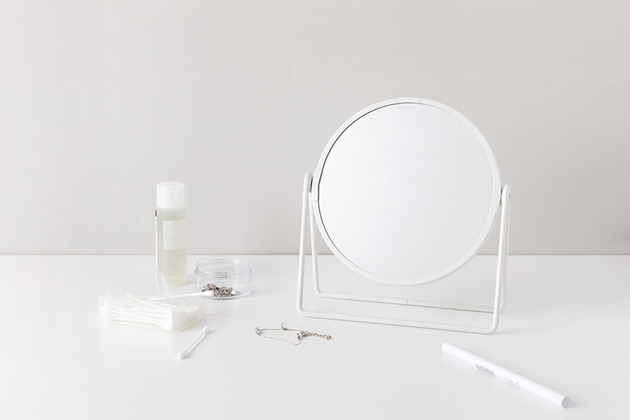Triple Table Mirror White