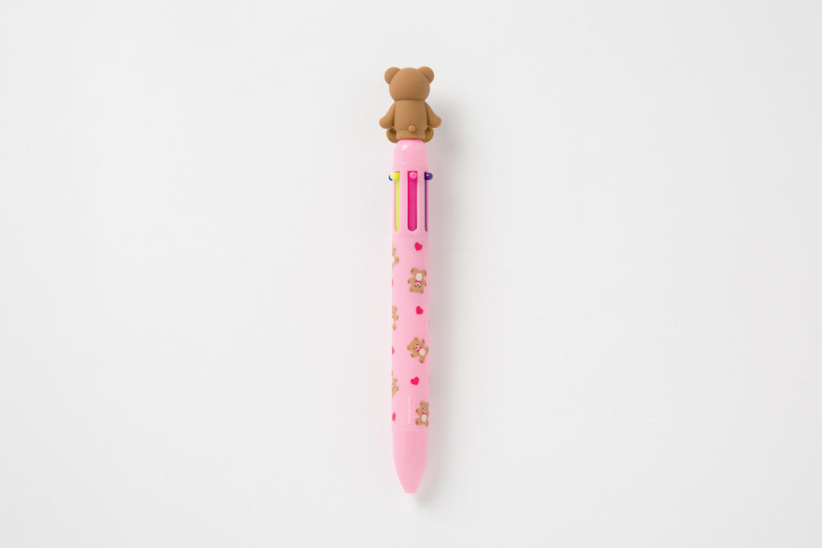 6 Colour Bear Ballpoint Pen (Pink)