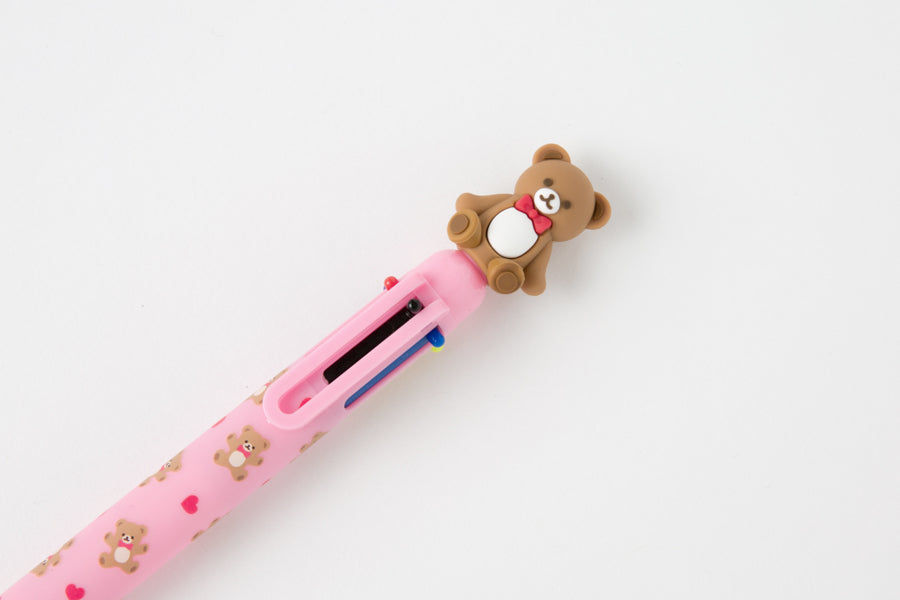 6 Colour Bear Ballpoint Pen (Pink)