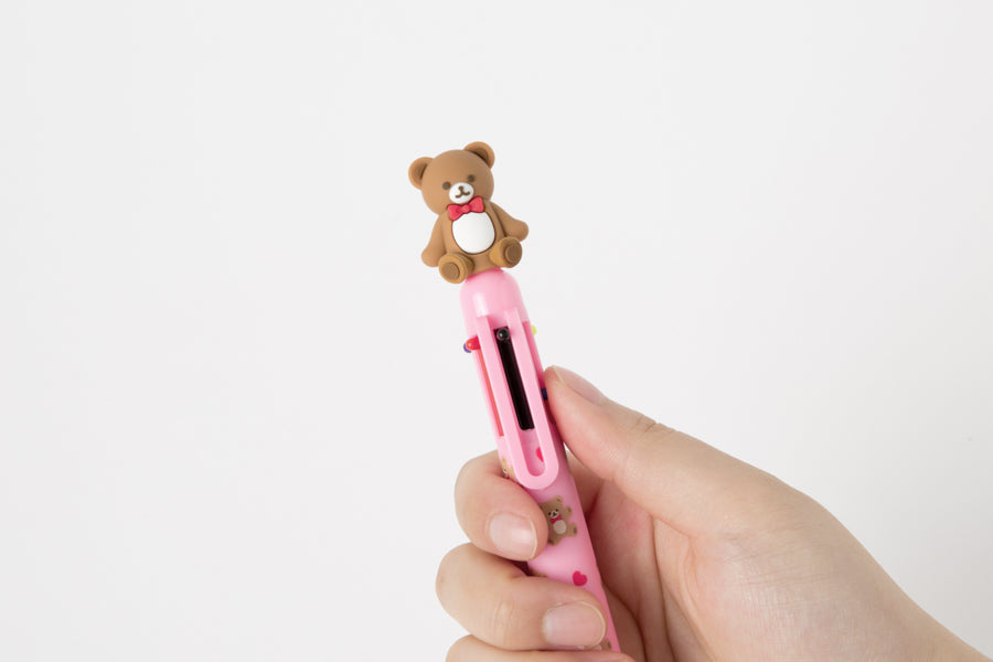 6 Colour Bear Ballpoint Pen (Pink)