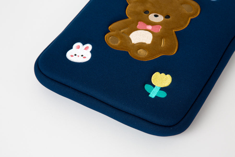 Tablet PC Pouch Teddy Bear Navy 11 inch