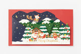 X-MAS CARD STANDING SNOW VILLAGE
