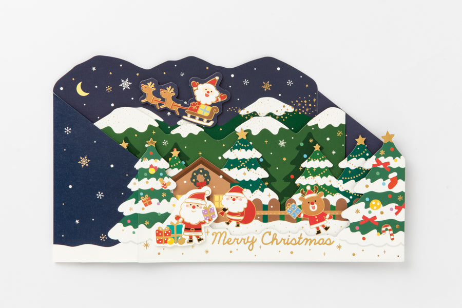 X-MAS CARD STANDING SNOW VILLAGE