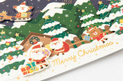 X-MAS CARD STANDING SNOW VILLAGE
