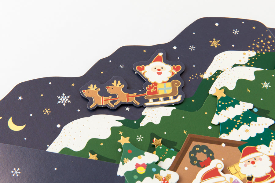X-MAS CARD STANDING SNOW VILLAGE
