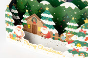 X-MAS CARD STANDING SNOW VILLAGE