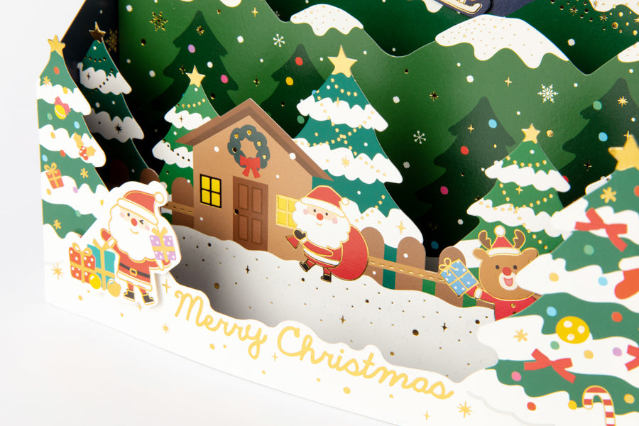 X-MAS CARD STANDING SNOW VILLAGE