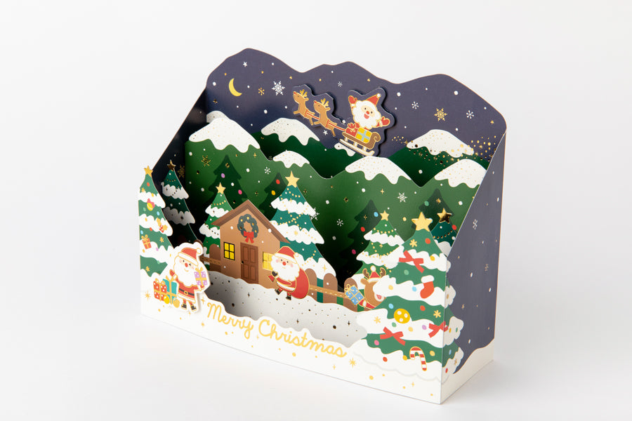 X-MAS CARD STANDING SNOW VILLAGE