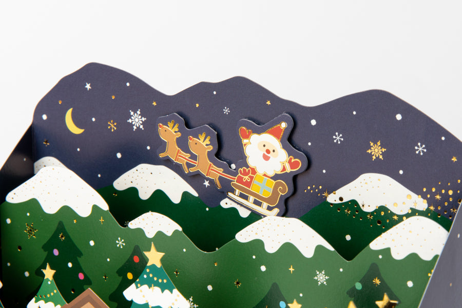 X-MAS CARD STANDING SNOW VILLAGE