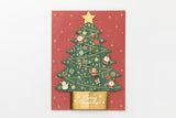 X-MAS CARD STANDING SANTAS ON TREE