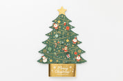 X-MAS CARD STANDING SANTAS ON TREE