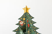 X-MAS CARD STANDING SANTAS ON TREE