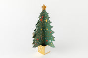 X-MAS CARD STANDING SANTAS ON TREE