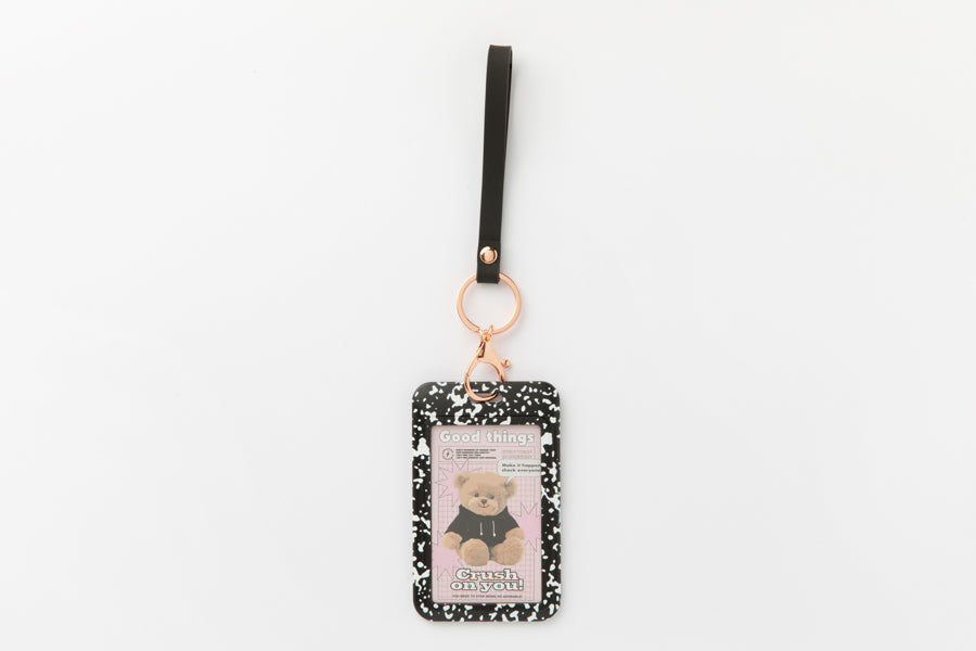 Photo Card Case Strap Keyring Hood Bear Black