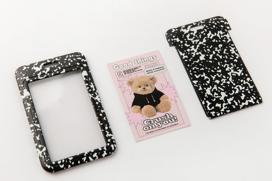 Photo Card Case Strap Keyring Hood Bear Black