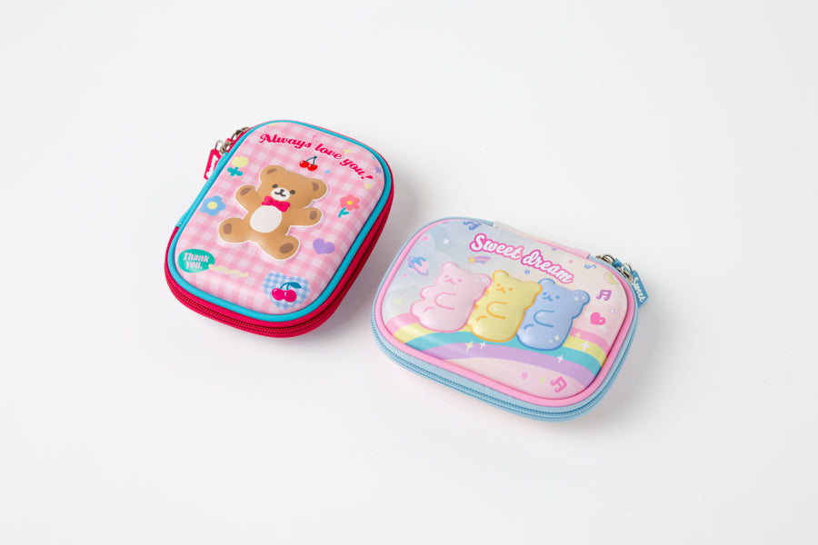 Multi-Use Pouch Pink Check Teddy Bear S