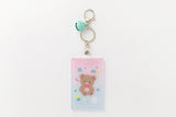 Photo Card Case Rainbow Bear with Bell Key Ring