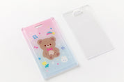 Photo Card Case Rainbow Bear with Bell Key Ring