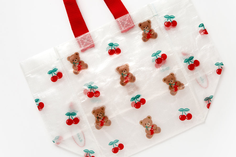Tarpaulin Bag Bear & Cherry Transparent S