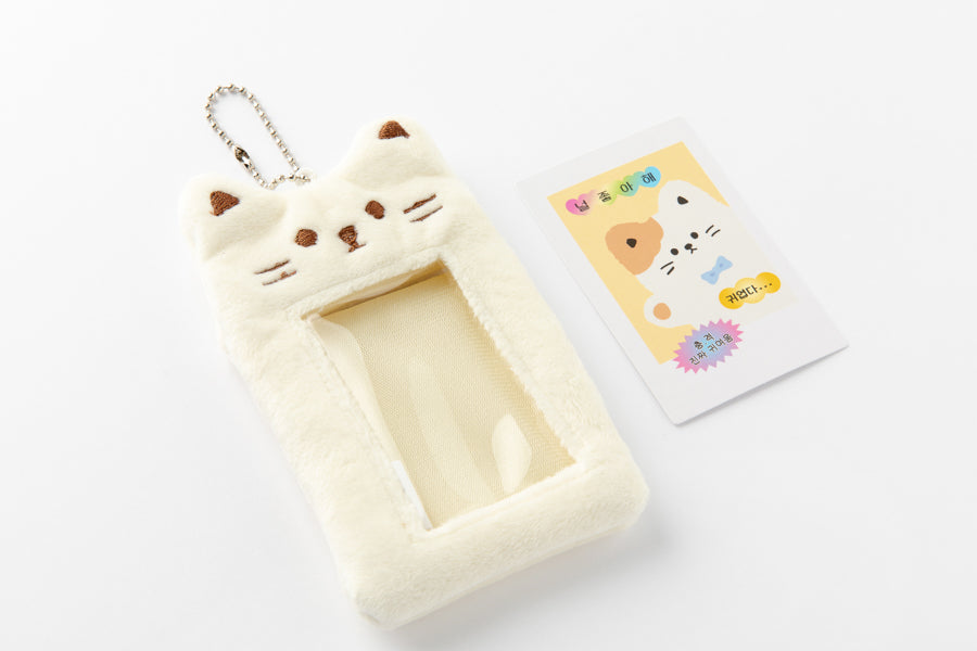 Photo Card Case Pom Pom Cat White
