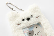 Fluffy Photo Card Case Cat White
