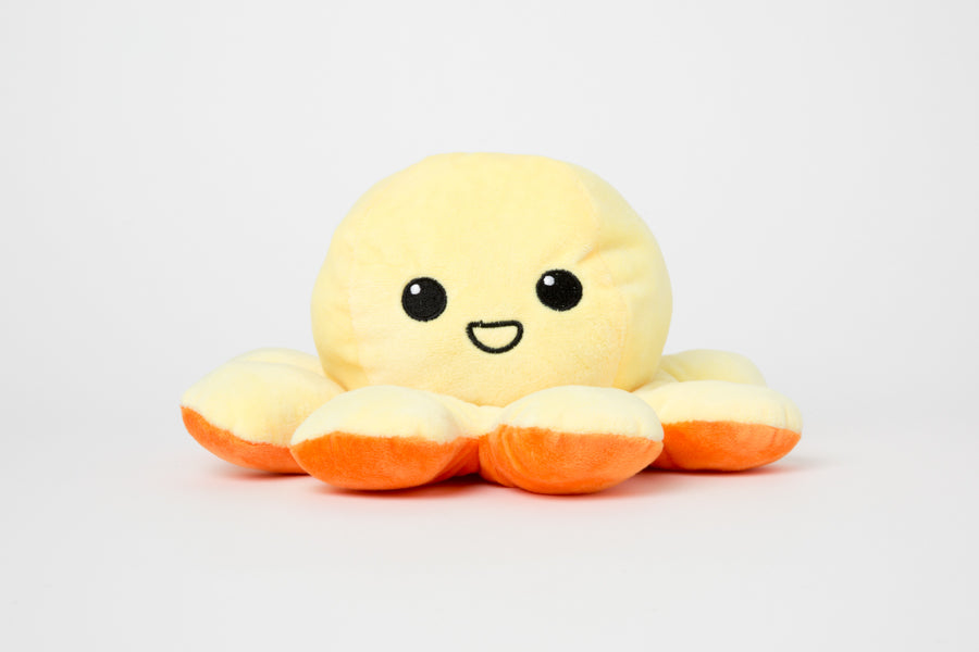 Double Face Octopus Doll 30cm Yellow-Orange