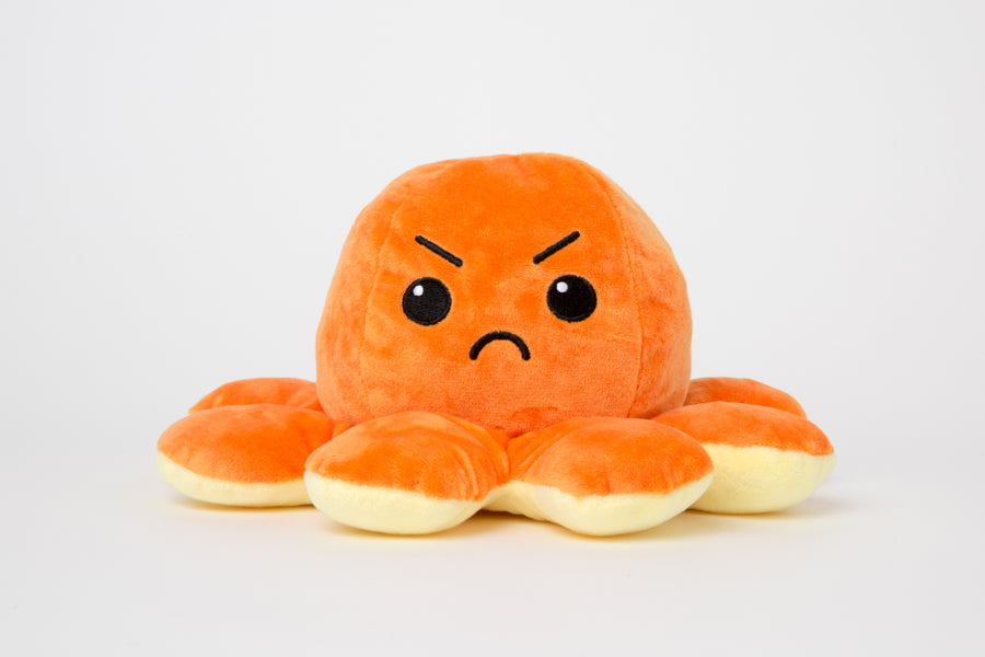 Double Face Octopus Doll 30cm Yellow-Orange