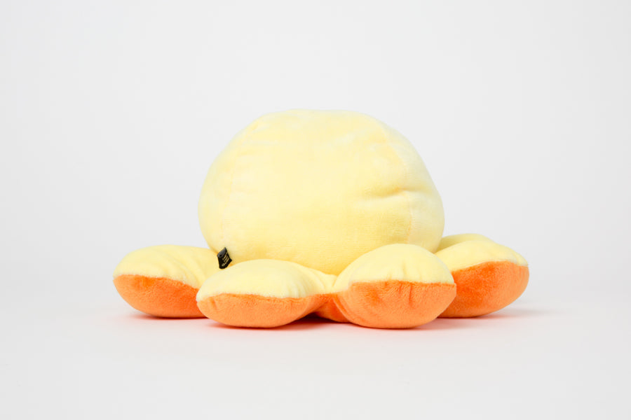 Double Face Octopus Doll 30cm Yellow-Orange