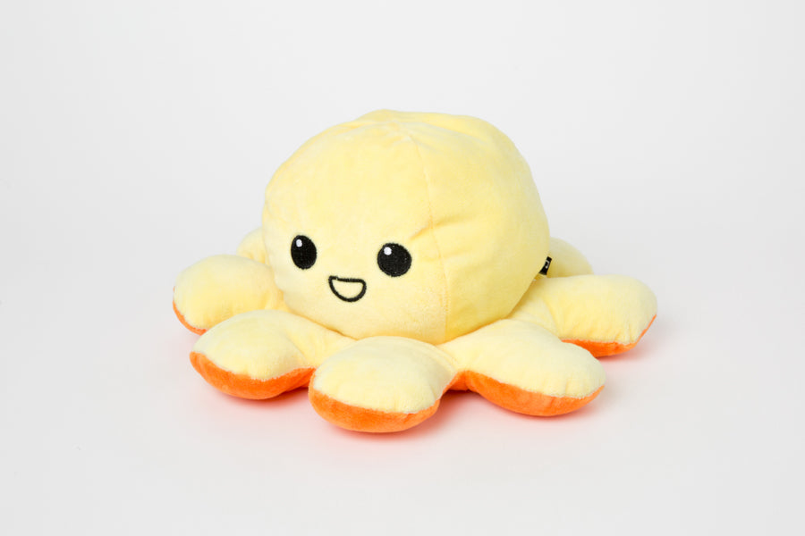 Double Face Octopus Doll 30cm Yellow-Orange