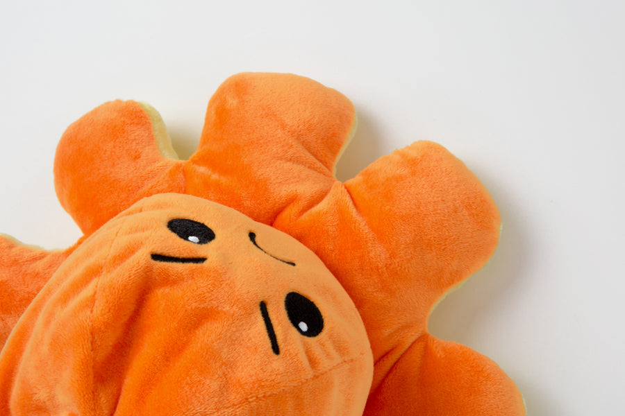 Double Face Octopus Doll 30cm Yellow-Orange