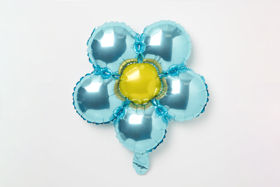 Foil Balloon Flower Pink & Sky Blue 4 Pieces