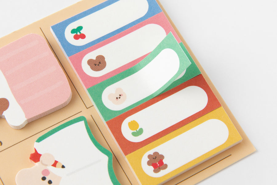 Sticky Memo Scheduler Marker Set Bear